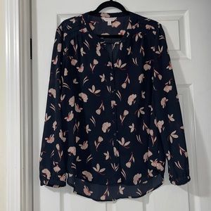 Lauren Conrad floral print long sleeve blouse